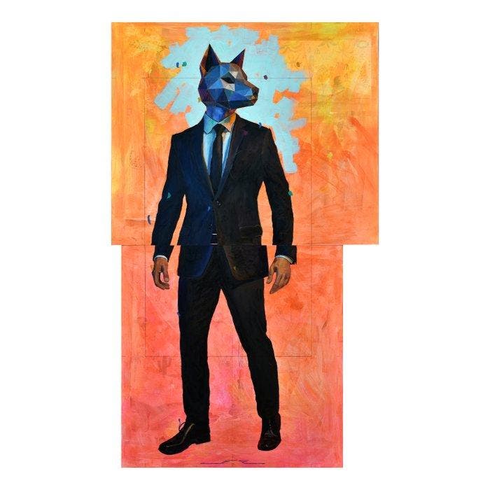 Jesús Fernández Escobar (1988) - Instinto en Naranja - XXL, Antiek en Kunst, Kunst | Schilderijen | Modern