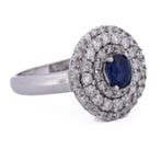 Ring - 18 karaat Witgoud - 1.50ct. tw. Saffier - Diamant, Nieuw
