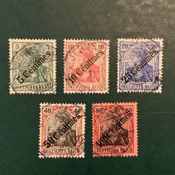 Duits postkantoor in Turkije 1908 - Volledige emissie