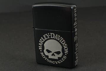 Zippo - Harley-Davidson Skull Logo Black Matte -, Nieuw