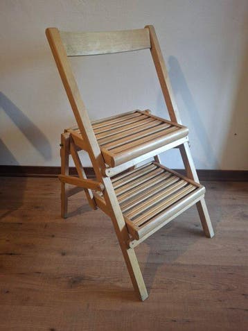 Chaise pliante - Hêtre - Chaise-escabeau pliante originale