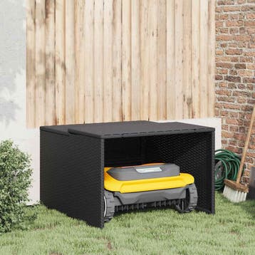 vidaXL Garage voor robotmaaier 86x90x52/57 cm poly rattan, Tuin en Terras, Verzenden, Nieuw