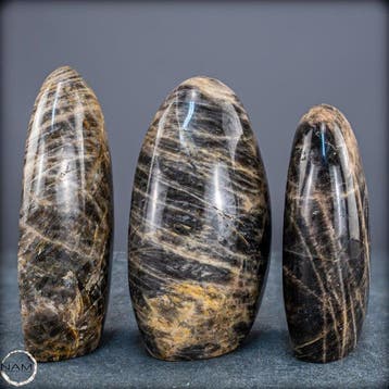 Elegante maansteen vrijvormen-set – Drie met de hand