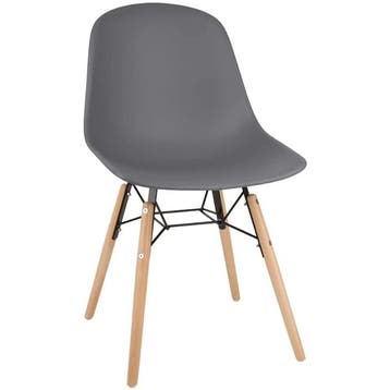 Stoelen | ARLO | Kunststof/Hout/Staal | Donkergrijs |, Verzenden, Nieuw in verpakking