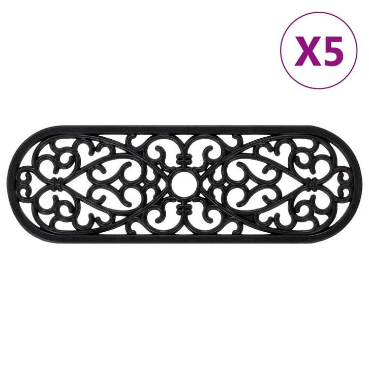 vidaXL Trapmatten 5 st 25x75 cm rubber, Bricolage & Construction, Échelles & Escaliers, Envoi