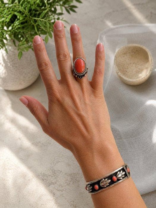 Zilver - 2-delige sieradenset, Antiquités & Art, Art | Art non-occidental