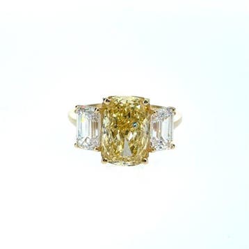 Ring - 14 karaat Geel goud - 6.30ct. tw. Geel Diamant (Fancy, Nieuw