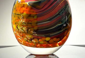 Maxence Parot - Vase - Vase unique couleurs Opalines et Or -