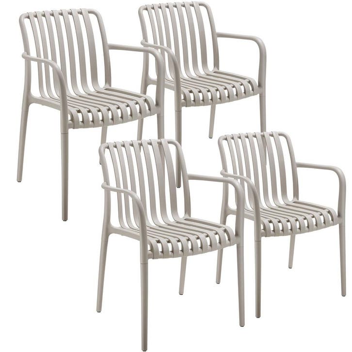 tectake Tuinstoelen Alcudia, weerbestendig, stapelbaar - tau, Tuin en Terras, Overige Tuin en Terras, Verzenden