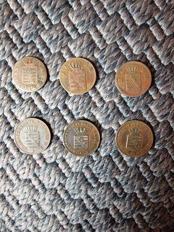 Duitsland. Set of 6 coins: various denominations XIX cent.