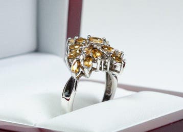Sans prix de réserve - Bague - Argent 925 - Citrine -