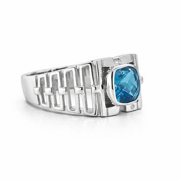 Zonder minimumprijs - Ring Verguld Topaas - Diamant -, Nieuw