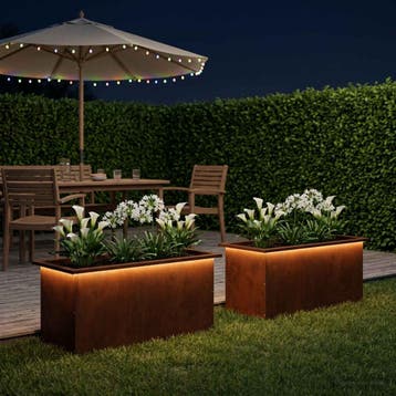 vidaXL Tuinplantenbak met led 2 st Roestkleurig 40 x 80 x 40, Verzenden, Nieuw