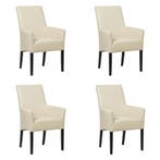 Set van 4 Leren eetkamerstoelen Just met armleuning -, Huis en Inrichting, Stoelen, Ophalen of Verzenden, Nieuw, Leer, Eén