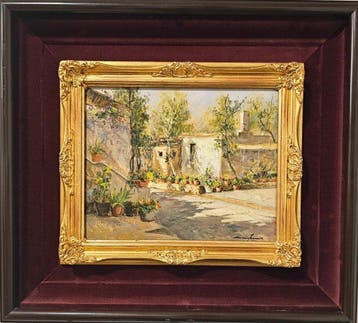 Mario Irace (1951) - Cortile fiorito