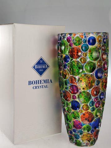 Vase - Cristal, Émail - Vase Arlequin édition limitée., Antiek en Kunst