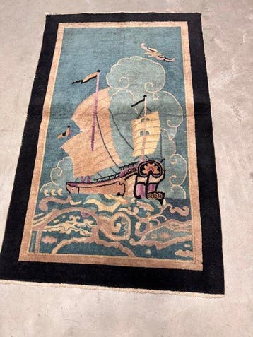 China - Tapis - 151 cm - 94 cm - tapis chinois tissé à la