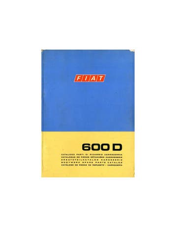 1970 FIAT 600 D CARROSSERIE ONDERDELENHANDBOEK
