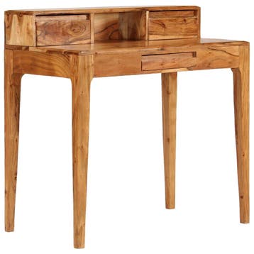 vidaXL Schrijftafel met lades 88x50x90 cm massief hout, Huis en Inrichting, Verzenden, Nieuw