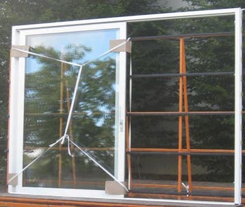 schuifraam , schuifdeur , pui 338 x 247 wit / zwart 9005, Doe-het-zelf en Bouw, Kunststof, 225 cm of meer, Nieuw, Ophalen of Verzenden