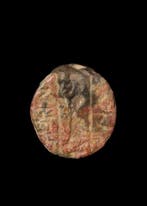 Assyrisch Red Hardstone Scarabeïde zegel met aanbidder