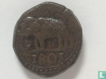 Ceylon 1/24 rixdollar 1801, Verzenden, Losse munt