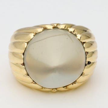 Ring - 18 karaat Geel goud - Maansteen, Nieuw