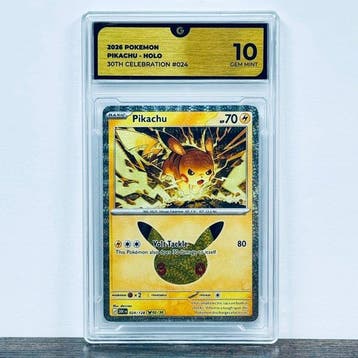 Pokémon Graded card - Pikachu 024 - 30th Anniversary –, Nieuw