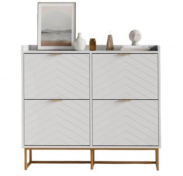Schoenenkast - Schoenenrek - 100x103,5x24 cm - Wit - UEV, Verzenden