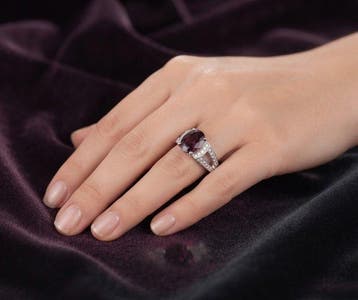 Zonder minimumprijs - Ring Zilver - 4.21ct. tw. Saffier -