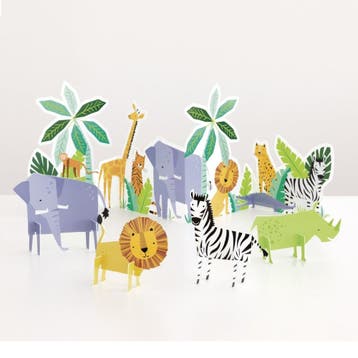 Dieren Tafeldecoratie Safari 5 delig, Hobby en Vrije tijd, Verzenden, Nieuw