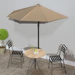 vidaXL Balkonparasol half met aluminium paal 270x144 cm, Verzenden, Nieuw