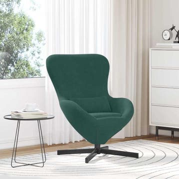 vidaXL Eivormige stoel Donkergroen 63 x 73 x 90 cm Fluweel, Verzenden