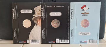 Frankrijk. 10 Euro 2022/2026, 3 x pièces Argent .333 (Zonder, Postzegels en Munten