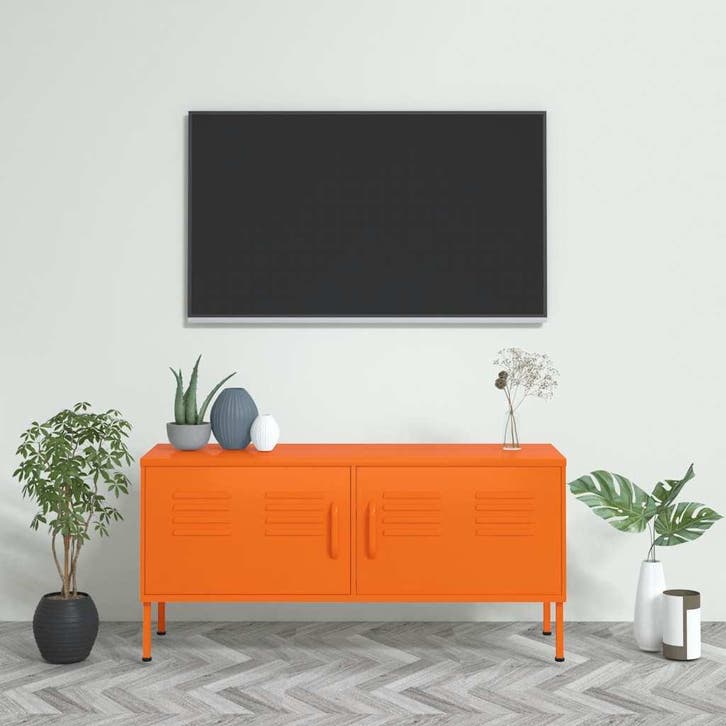 vidaXL Tv-meubel 105x35x50 cm staal oranje, Huis en Inrichting, Kasten |Televisiemeubels, Nieuw, Verzenden
