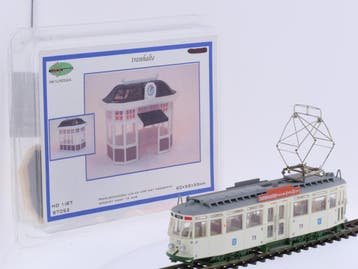 Schaal H0 Atlas tram GETA 73 met Tilly models 87052 tramh..., Gebruikt, Gelijkstroom, Brug, Tunnel of Gebouw, Ophalen of Verzenden