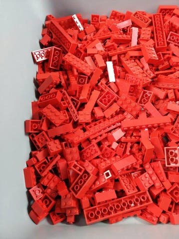 Lego - geen serie - 02. Partij van 1000 rode bouwstenen -, Nieuw