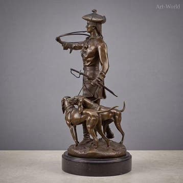 Beeld, Exclusief bronzen sculptuur : “Piquer au relais” 38