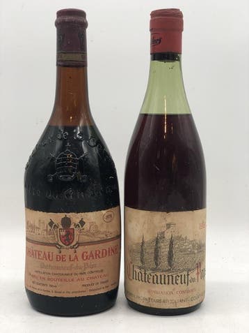 Mixed lot of 2 x 75cl very old Chateauneuf-du-Pape 1978 &..., Ophalen of Verzenden, Rode wijn