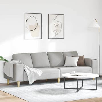 vidaXL Woonkamerbank Wolkgrijs 250 x 77 x 76 cm Polyester, Verzenden, Nieuw