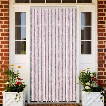 vidaXL Vliegengordijn 118x220 cm chenille zilvergrijs en, Verzenden