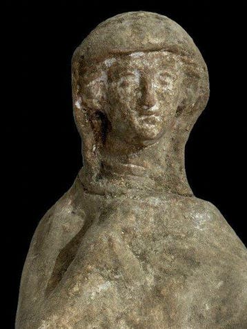 Replica van een Oudgriek Terracotta tanagra - 0.37 cm, Verzamelen