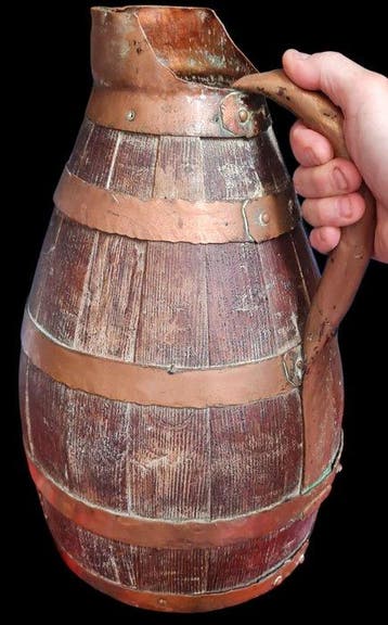 Antique Récipient - Bois, Cuivre - 1850-1900 - 45cm - France