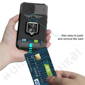 iPhone XS Max - Card Slot Hoesje met Kickstand en Camera, Verzenden, Nieuw