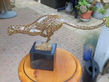sculptuur, Grote bronzen Art Deco Jaguar - Milo - 20 cm -