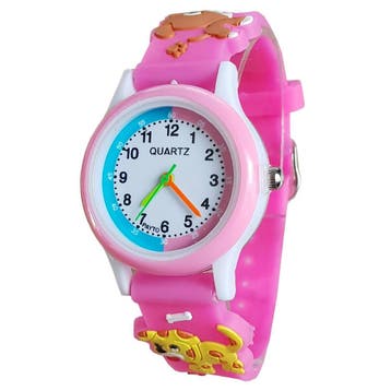 Fako - Kinderhorloge - 3D - Puppy - Roze, Handtassen en Accessoires, Horloges | Kinderen, Verzenden, Nieuw