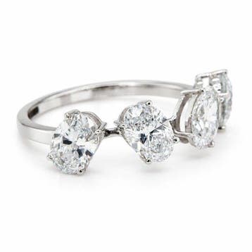 Zonder minimumprijs - Ring - 14 karaat Witgoud - 2.12ct. tw.