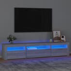 vidaXL Tv-meubel met LED-verlichting 195x35x40 cm grijs, Huis en Inrichting, Kasten |Televisiemeubels, Verzenden, Nieuw