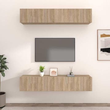 vidaXL Tv-meubels 4 st 80x30x30 cm bewerkt hout sonoma, Verzenden