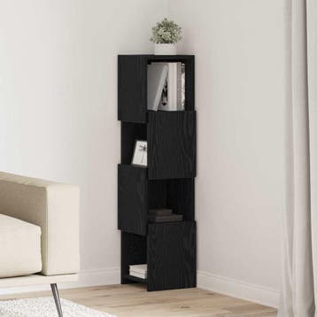 vidaXL Hoekkast 25,5x25x102cm Bewerkt hout Zwart Eiken, Verzenden
